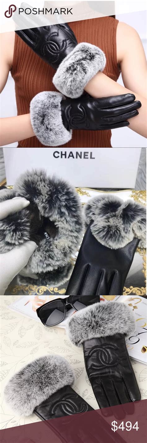 chanel gloves fur|Chanel leather gloves.